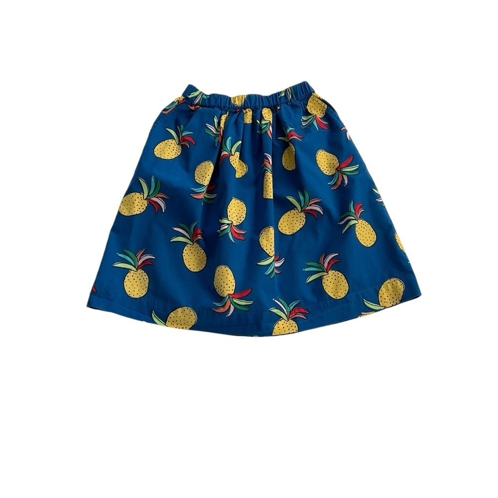 Hanna Andersson Girls Skirt Sz 5 Multicolor Pineapples Pockets Pull On Summer